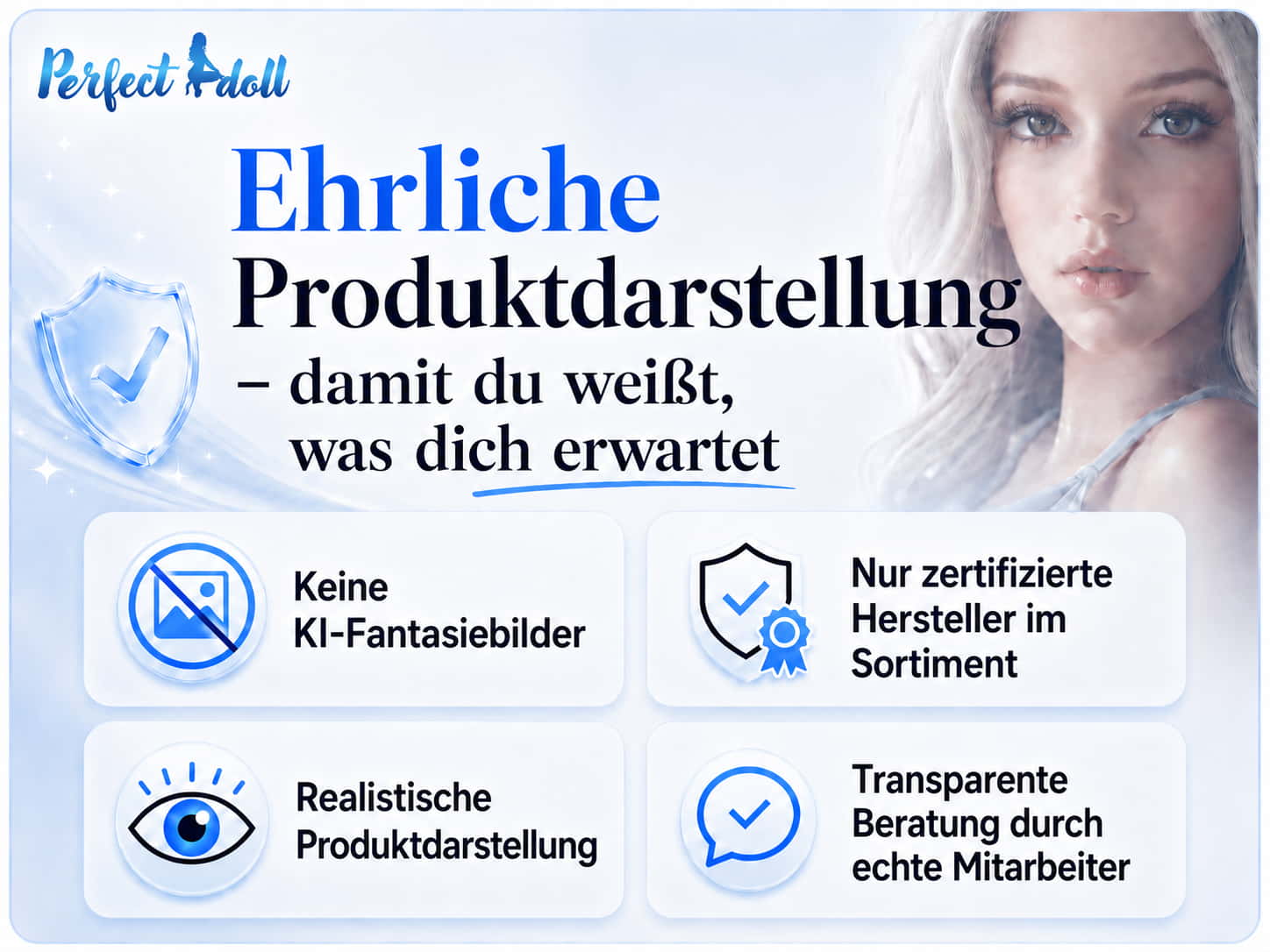 Ehrliche Produktdarstellung – keine KI-Fantasiebilder, zertifizierte Hersteller, realistische Produktdarstellung und transparente Beratung